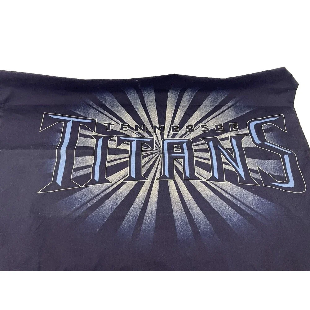 (2) Lot NFL Tennessee Titans Pillowcases Blue 29x19 Football Logo One Washed